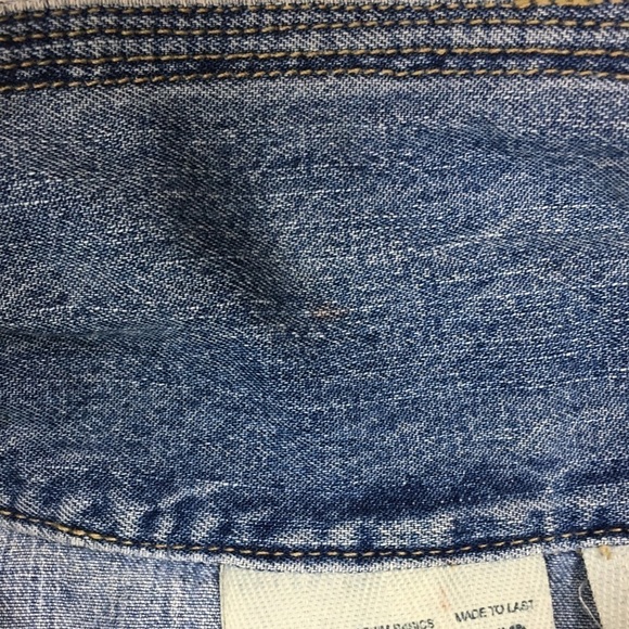 GAP Blue Jeans Top Vest Vintage Denim Sleeveless 90s Y2K Trucker Western Medium - Picture 7 of 8